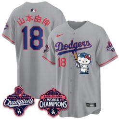 LAD x Hello Kitty Night 2026 Vapor White Jersey - All Stitched by Los Angeles Dodgers