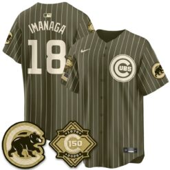 Chicago Cubs New Era Olive 2026 Armed Forces Day Jersey -All Stitched by Chicago Cubs
