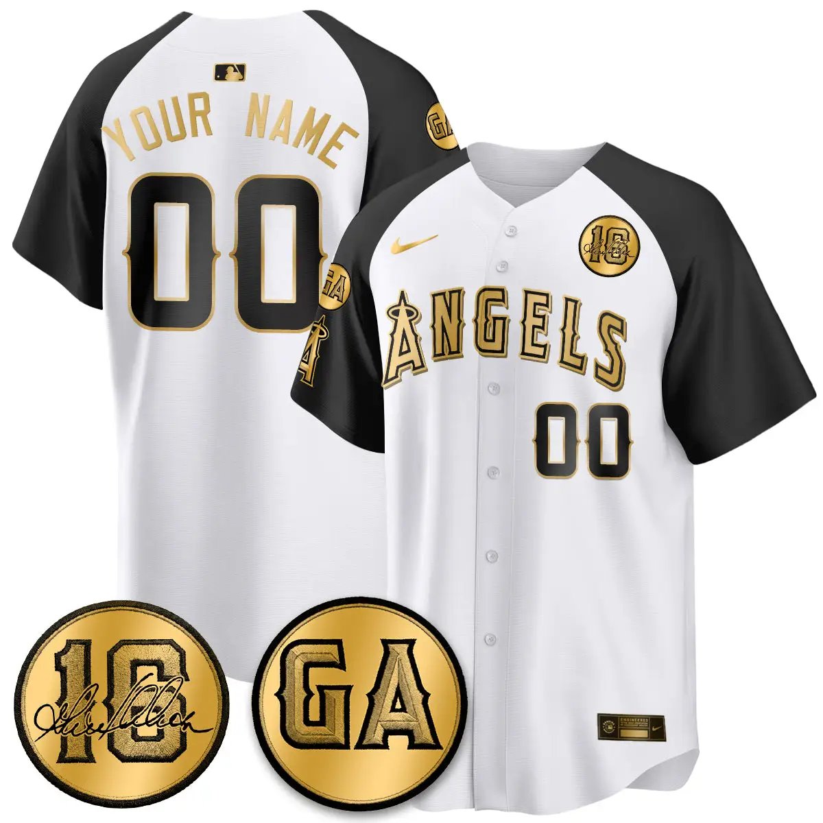 LAA Garret Anderson Tribute Patch Vapor Custom Jersey - All Stitched V2 by Los Angeles Angels