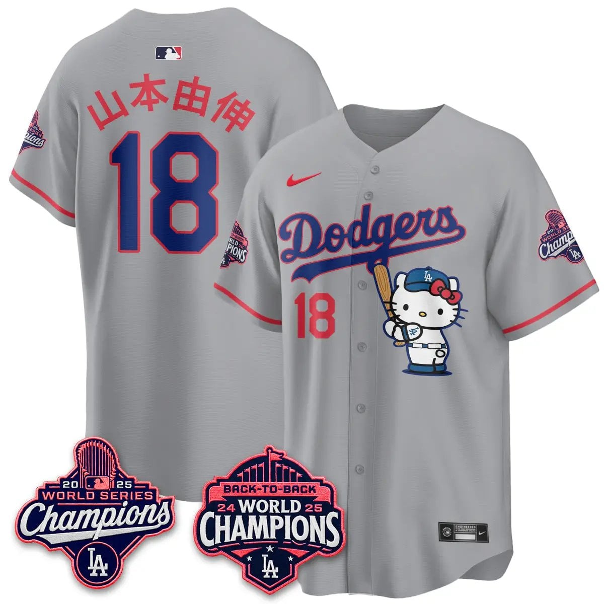 LAD x Hello Kitty Night 2026 Vapor Jersey - All Stitched by Los Angeles Dodgers