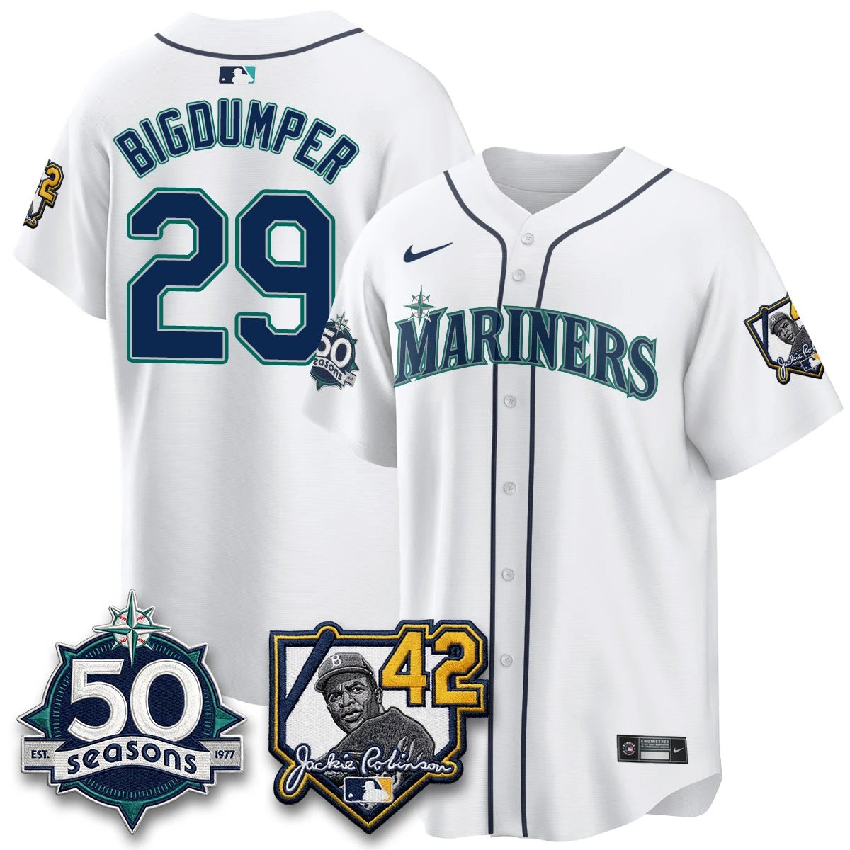 SEA 2026 Jackie Robinson New Era Vapor Limited Jersey - All Stitched by Seattle Mariners
