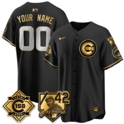 Chicago Cubs 150th Anniversary & Jackie Robinson Day Patch Vapor Premier Limited Custom Jersey - All Stitched by Chicago Cubs