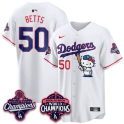 LAD x Hello Kitty Night 2026 Vapor White Jersey - All Stitched by Los Angeles Dodgers