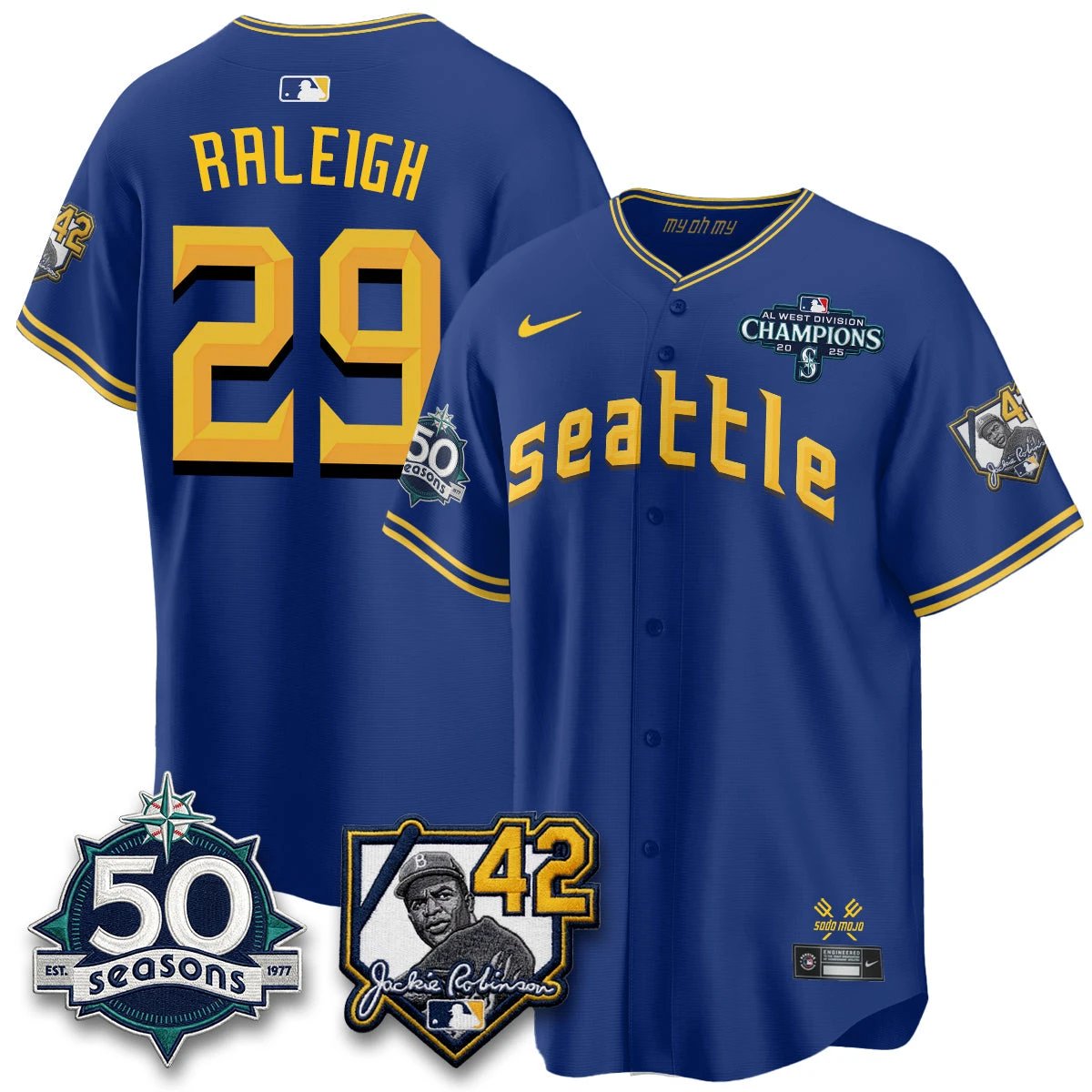 SEA 2026 Jackie Robinson New Era Vapor Limited Jersey - All Stitched by Seattle Mariners
