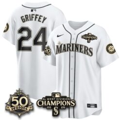 Seattle Mariners Vapor Premier Limited Jersey - 50th Anniversary & AL West Division Champions - Steelheads Community Funds - All Stitched by Seattle Mariners