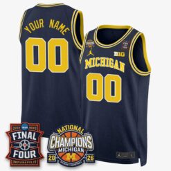 Michigan Wolverines Basketball National Champions Big Text Limited Vapor Custom Jersey - All Stitched by Michigan Wolverines