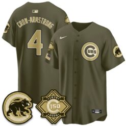 Chicago Cubs New Era Olive 2026 Armed Forces Day Jersey -All Stitched by Chicago Cubs