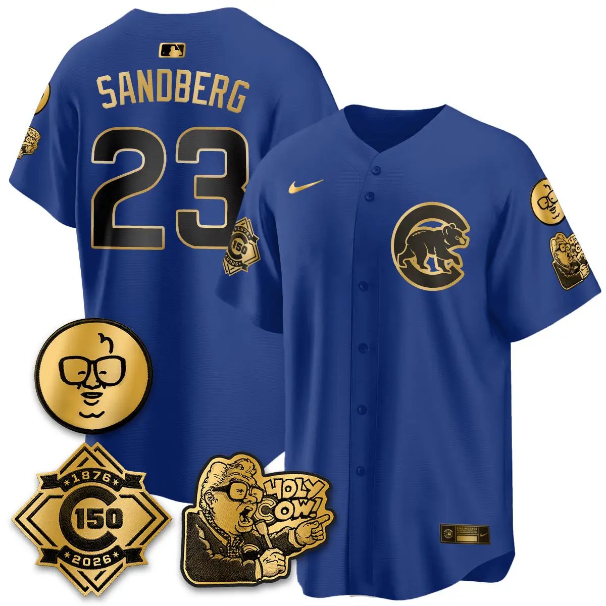 CHC 150th Anniversary Harry Caray Holy Cow Vapor Premier Limited Jersey - All Stitched V3 by Chicago Cubs