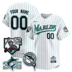 MIA 2026 Throwback Jackie Robinson New Era Vapor Limited Custom Jersey - All Stitched by Miami Marlins