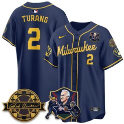 MIL Bob Uecker - 54 Seasons for Brewers' Vapor Limited Gold Jersey - All Stitched by Milwaukee Brewers