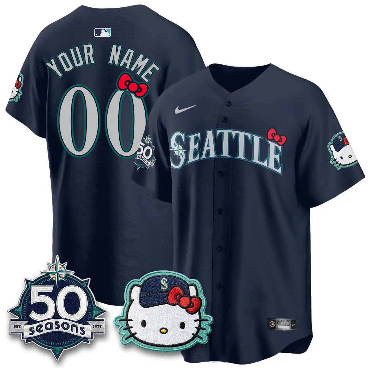 SEA x Meow KT Night Limited Custom Jersey - All Stitched by Seattle Mariners