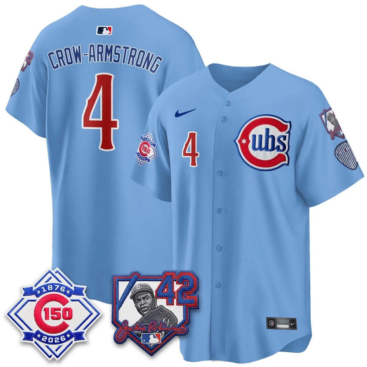 Chicago Cubs 150th Anniversary & Jackie Robinson Day Patch Vapor Premier Limited Jersey - All Stitched by Chicago Cubs
