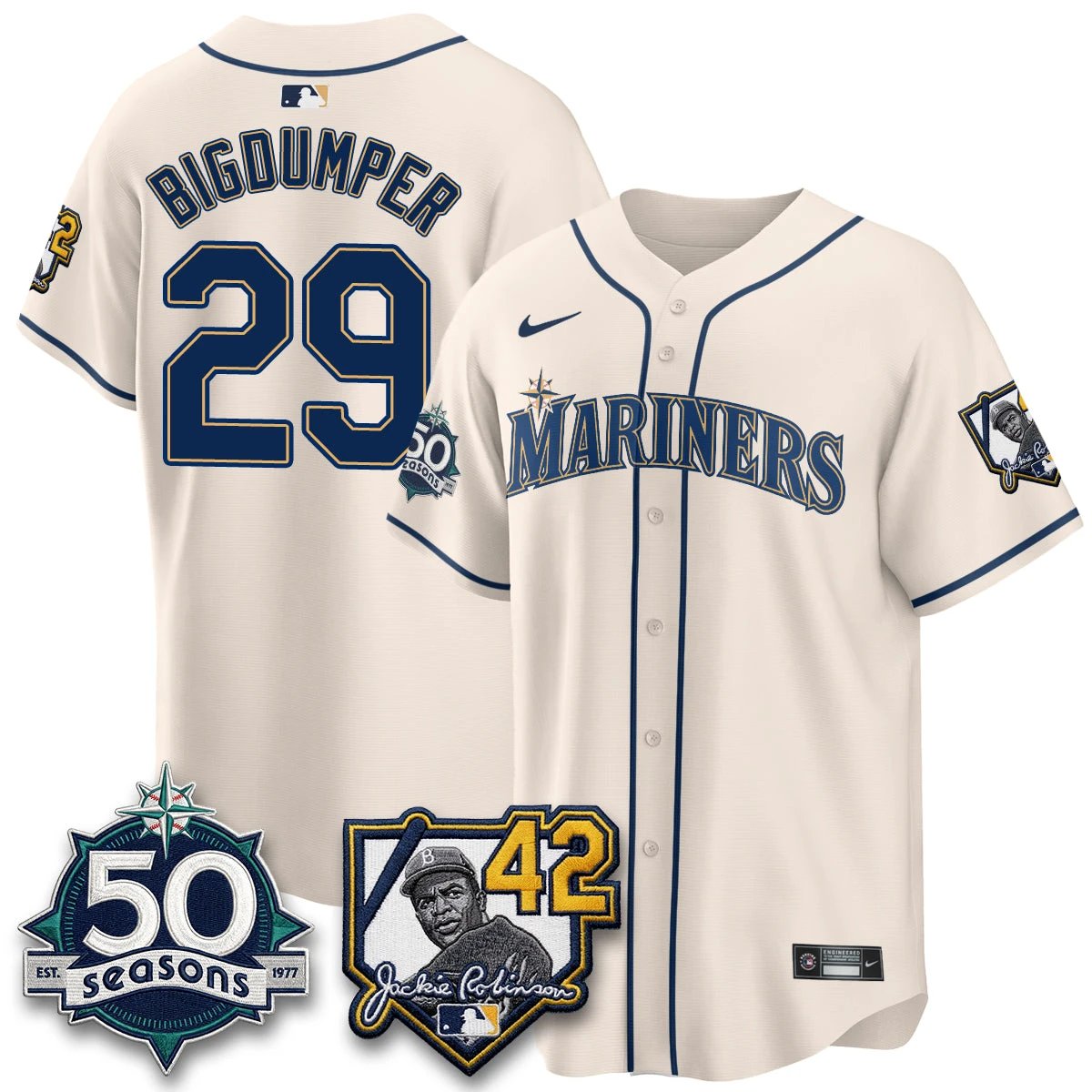 SEA 2026 Jackie Robinson New Era Vapor Limited Jersey - All Stitched by Seattle Mariners
