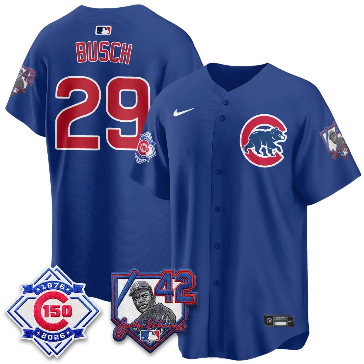 Chicago Cubs 150th Anniversary & Jackie Robinson Day Patch Vapor Premier Limited Jersey - All Stitched by Chicago Cubs