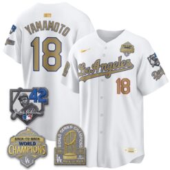 Los Angeles Dodgers 2026 New Era Gold Collection Vapor Limited Jersey - B2B Champs - All Stitched by Los Angeles Dodgers