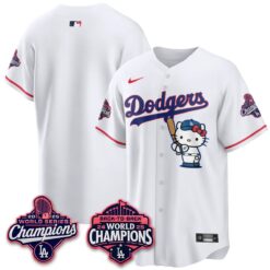 LAD x Hello Kitty Night 2026 Vapor White Jersey - All Stitched by Los Angeles Dodgers