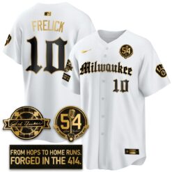 MIL Bob Uecker Patch Vapor Premier Limited Jersey - Gothic Edition - All Stitched by Milwaukee Brewers