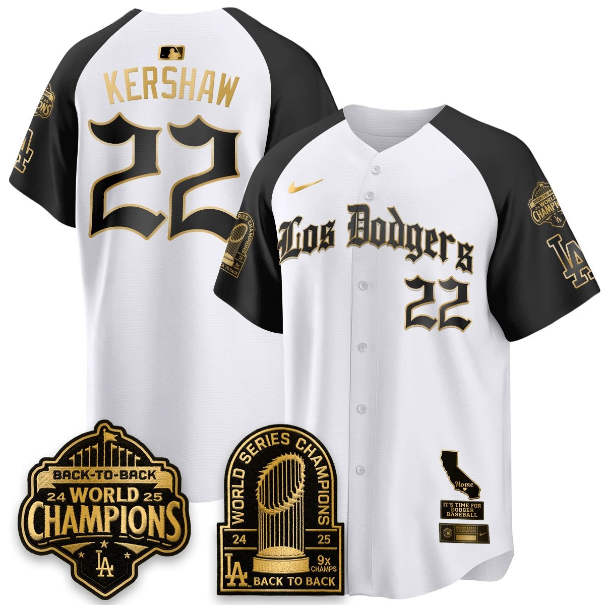 Los Angeles Dodgers World Series Champions Vapor Premier Limited Gothic Edition Jersey - All Stitched by Los Angeles Dodgers