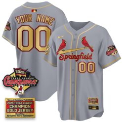 St. Louis Cardinals Springfield's Championship Gold Limited Custom Jerseys - All Stitched by St. Louis Cardinals