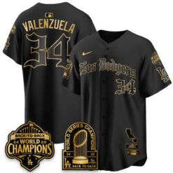 Los Angeles Dodgers World Series Champions Vapor Premier Limited Gothic Edition Jersey - All Stitched by Los Angeles Dodgers