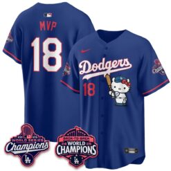 LAD x Hello Kitty Night 2026 Vapor White Jersey - All Stitched by Los Angeles Dodgers
