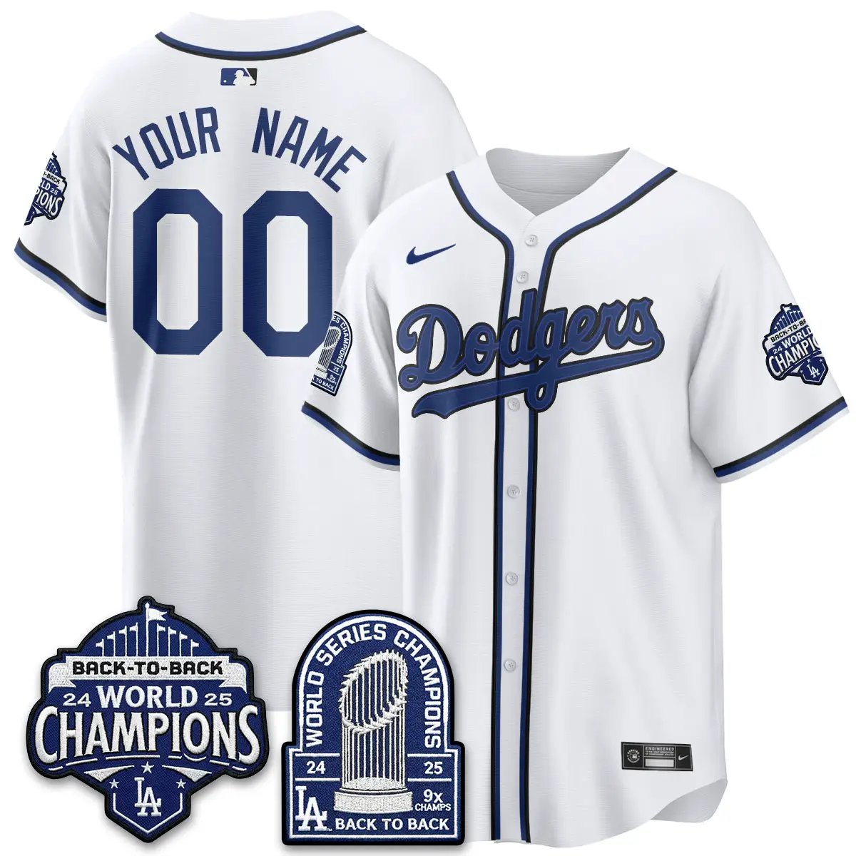 LAD 2026 Black Out Style Vapor Limited Custom Jersey - B2B Champs - All Stitched by Los Angeles Dodgers