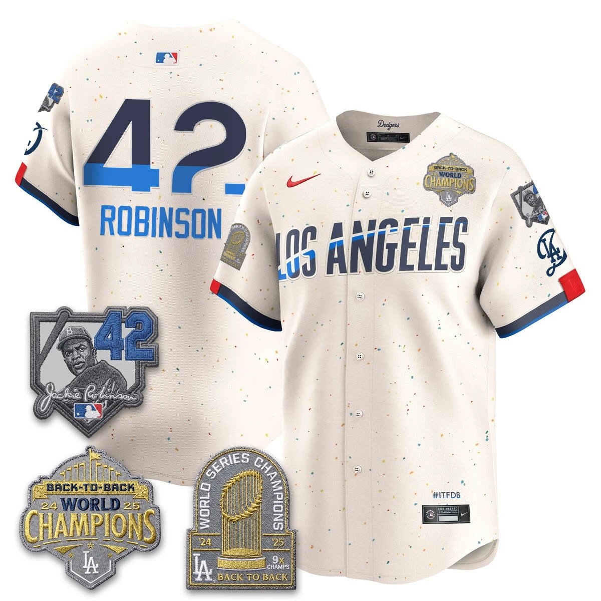 Los Angeles Dodgers 2026 New Era Gold Collection Vapor Limited Jersey - B2B Champs - All Stitched by Los Angeles Dodgers
