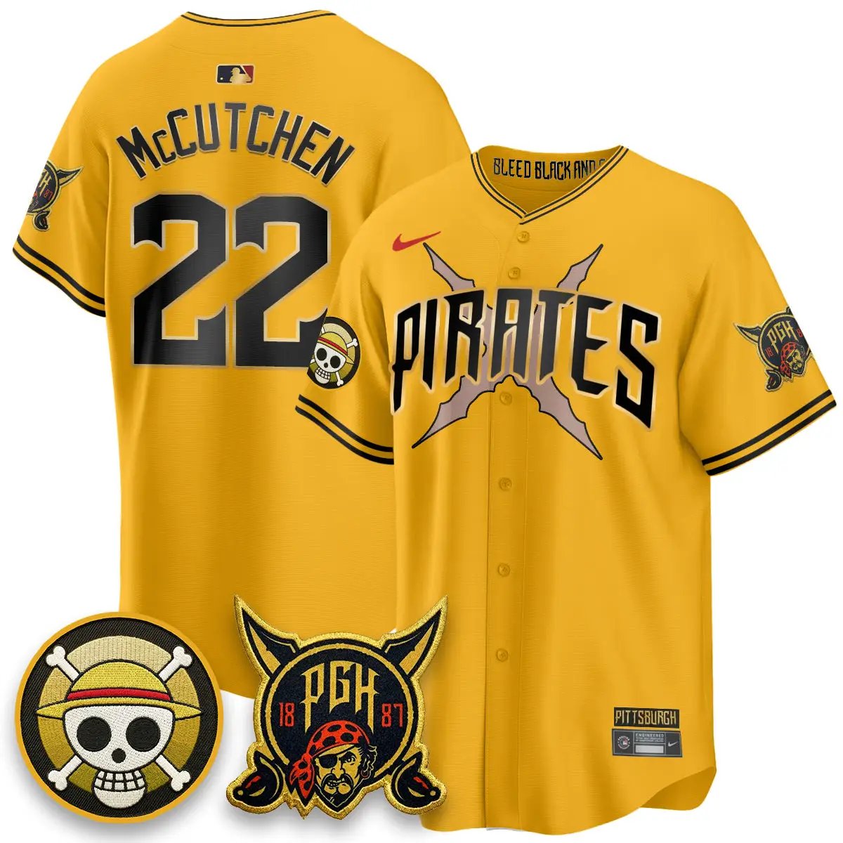 PIT 2026 City Connect x One Piece Vapor Limited Jersey - All Stitched by Pittsburgh Pirates