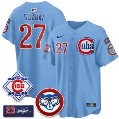 CHC 150th Anniversary Holy Cow Vapor Premier Royal Limited Jersey - All Stitched by Chicago Cubs
