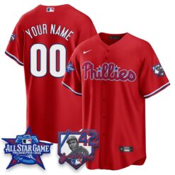 Philadelphia Phillies 2026 Jackie Robinson New Era - All Star Game Vapor Limited Custom Jersey - All Stitched by Philadelphia Phillies