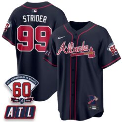 ATL 2026 60th Anniversary Vapor Limited Jersey - All Stitched by Atlanta Braves