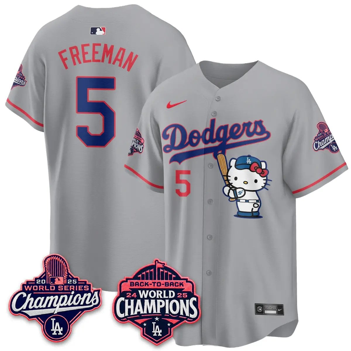 LAD x Hello Kitty Night 2026 Vapor Jersey - All Stitched by Los Angeles Dodgers