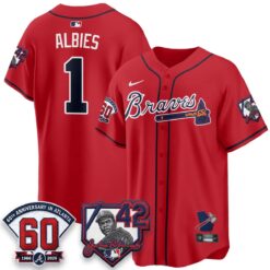 ATL 2026 Jackie Robinson Day Vapor Limited Red Jersey - All Stitched by Atlanta Braves