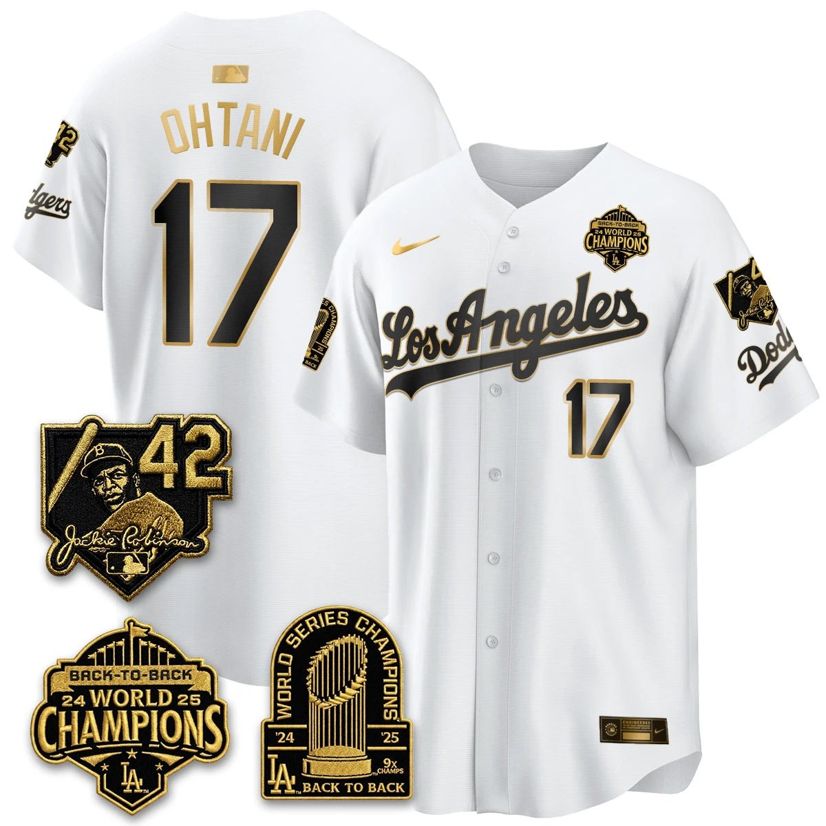 Los Angeles Dodgers 2026 New Era Gold Collection Vapor Limited Jersey - B2B Champs - All Stitched by Los Angeles Dodgers