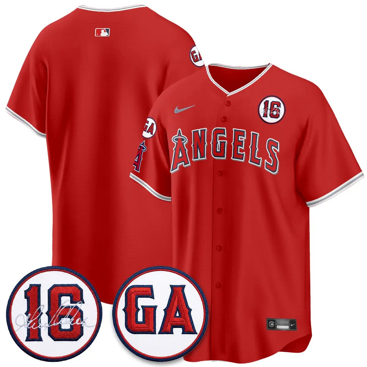 LAA Garret Anderson Tribute Patch Vapor Jersey - All Stitched V1 by Los Angeles Angels