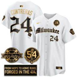 MIL Bob Uecker Patch Vapor Premier Limited Jersey - Gothic Edition - All Stitched by Milwaukee Brewers