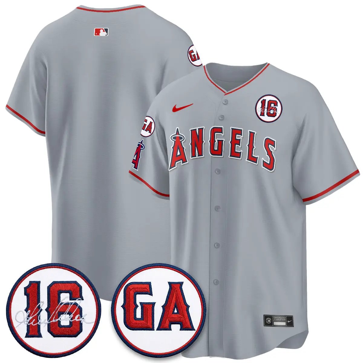 LAA Garret Anderson Tribute Patch Vapor Jersey - All Stitched V1 by Los Angeles Angels