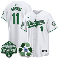 LAD Happy Earth Day Vapor Jersey -All Stitched by Los Angeles Dodgers