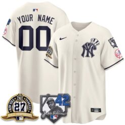 New York Yankees 2026 Jackie Robinson Day Vapor Limited Gold Edition Custom Jersey - All Stitched - V2 by New York Yankees