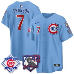 Chicago Cubs 150th Anniversary & Jackie Robinson Day Patch Vapor Premier Limited Jersey - All Stitched by Chicago Cubs