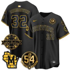 MIL 2026 Black Out Style Limited Vapor Jersey - All Stitched by Milwaukee Brewers