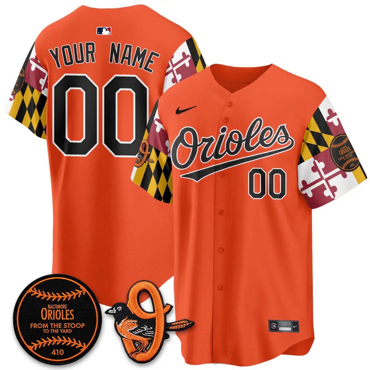BAL 2026 x Maryland State Flag Vapor Custom Jersey - All Stitched V2 by Baltimore Orioles