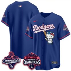 LAD x Hello Kitty Night 2026 Vapor White Jersey - All Stitched by Los Angeles Dodgers