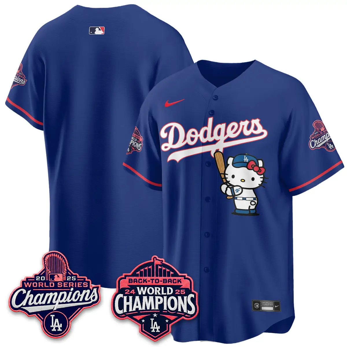 LAD x Hello Kitty Night 2026 Vapor White Jersey - All Stitched by Los Angeles Dodgers