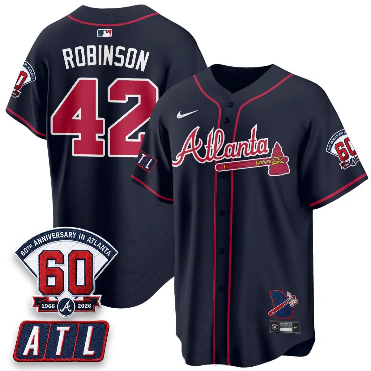 ATL 2026 60th Anniversary Vapor Limited Jersey - All Stitched by Atlanta Braves