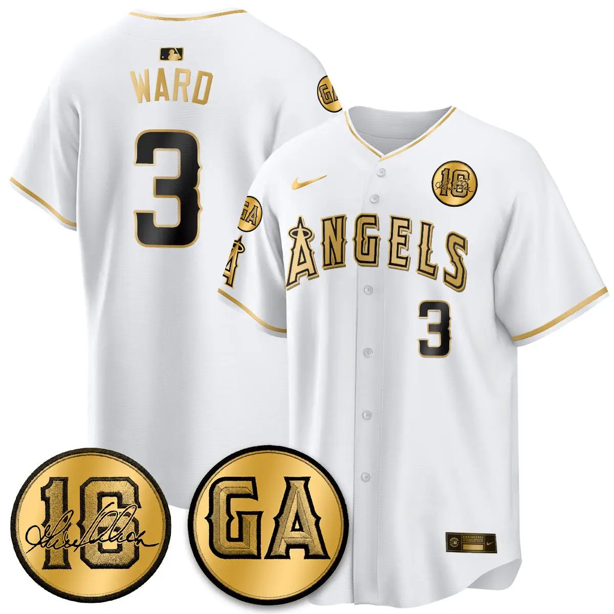 LAA Garret Anderson Tribute Patch Vapor Jersey - All Stitched V2 by Los Angeles Angels