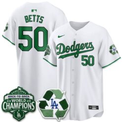 LAD Happy Earth Day Vapor Jersey -All Stitched by Los Angeles Dodgers