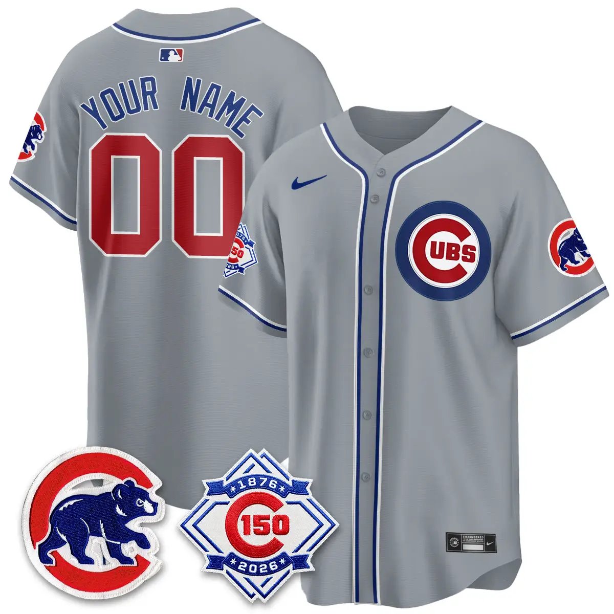 Chicago Cubs 150th Anniversary Black Out Style Vapor Premier Limited Custom Jersey - All Stitched by Chicago Cubs
