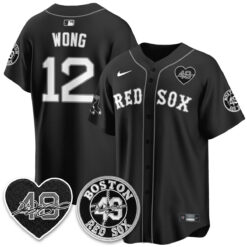 BOS Tim Wakefield Memorial Patch Vaper Premier Limited Jersey - All Stitched by Boston Red Sox
