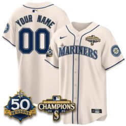 Seattle Mariners Vapor Premier Custom Limited Jersey - 50th Anniversary & AL West Division Champions - Steelheads Community Funds - All Stitched by Seattle Mariners